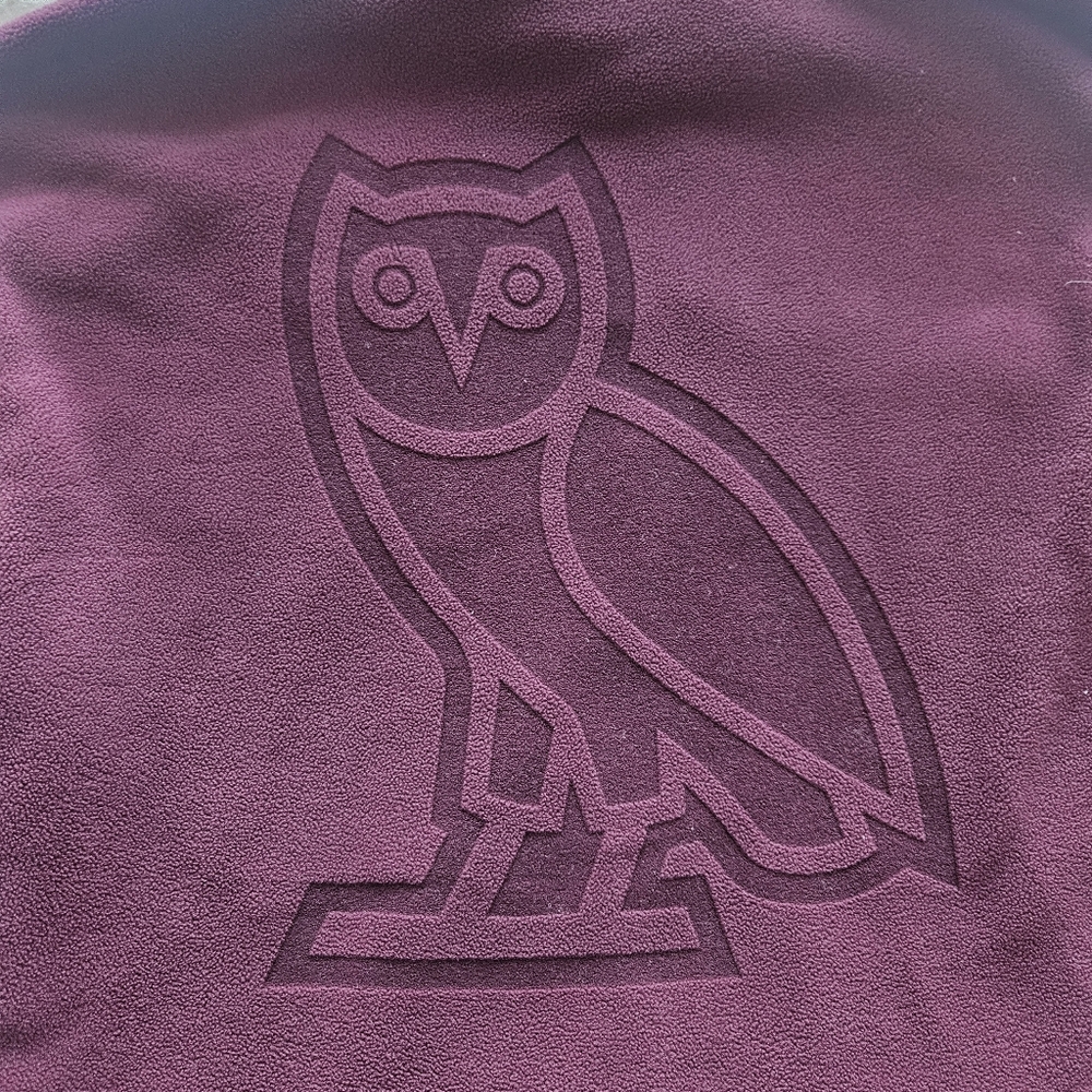 October’s Very Own OVO X Polartec MicroFleece Hoodie Red Burgundy Sherpa Large - Picture 10 of 11